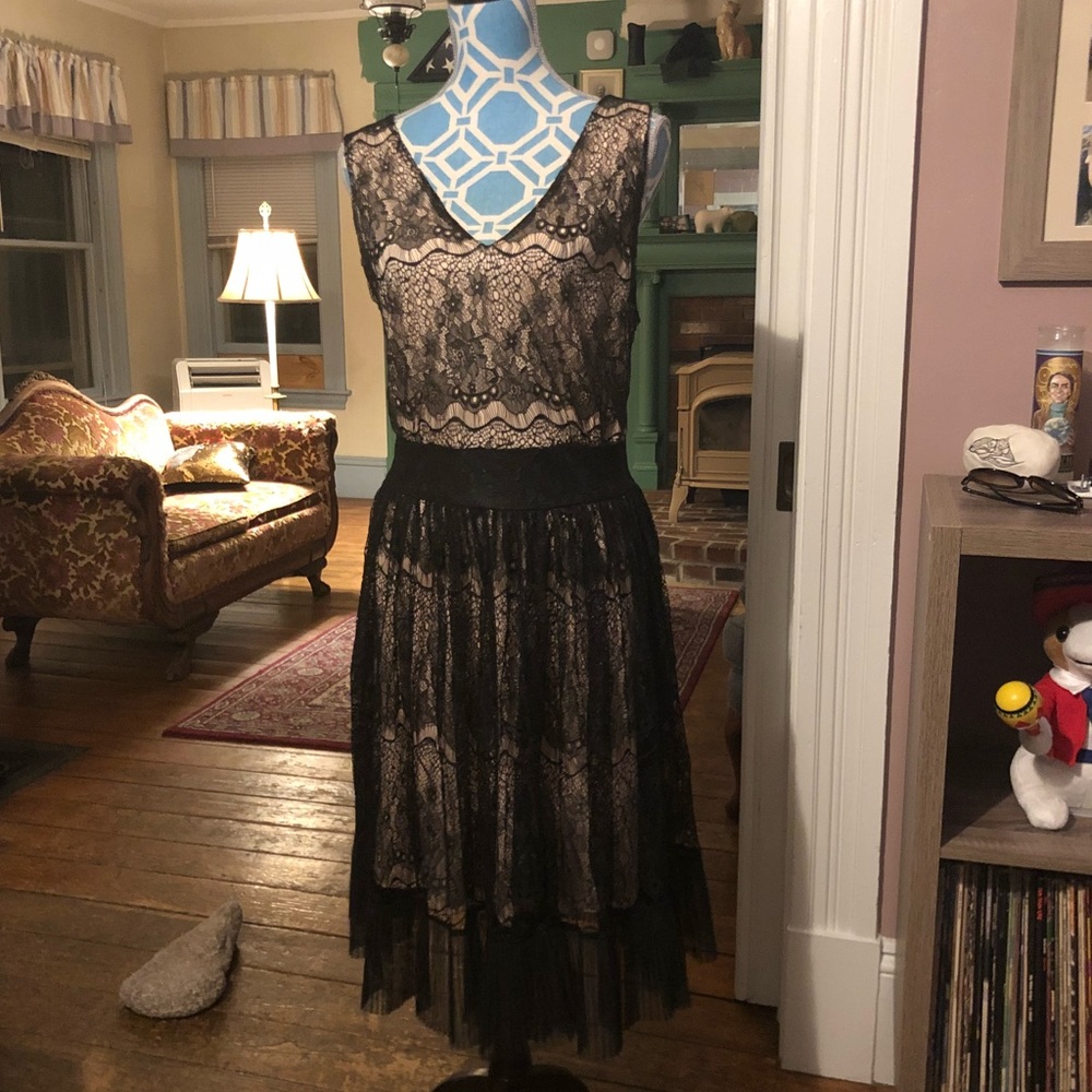 NWT Forever 21+ Black Lace 20’s Flapper Dress 2x